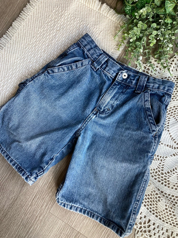 Youth Oshkosh B’Gosh Denim Jean Cargo Shorts Size 5 Blue Wide Leg 2