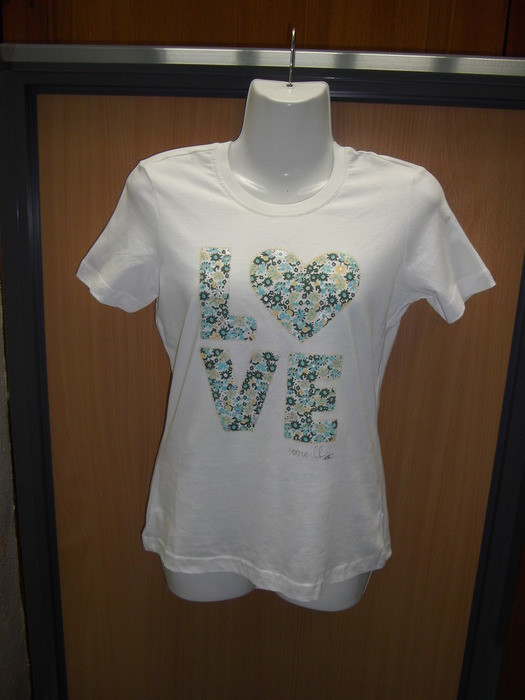 tee shirt roxy XS coeur fleurs blanc neuf 2