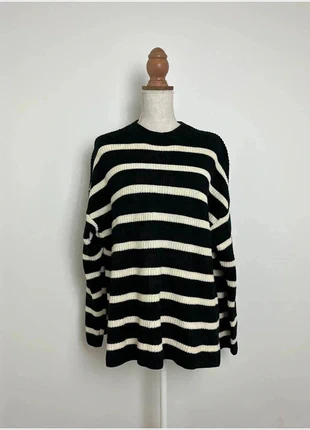Pull long à rayures noir et blanc casual chic style oversize - H&M - Taille S (36), marca: H&M, estado: Muy bueno, tamaño: S / 36 / 8, 10,00 €, 11,20 € Protección al comprador incluida