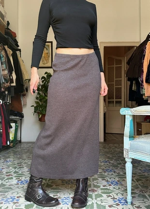 Gray Minimalist Soft Maxi Skirt, merk: venca nature, staat: Heel goed, maat: M / 38 / 10, € 16,00, € 17,50 inclusief Kopersbescherming
