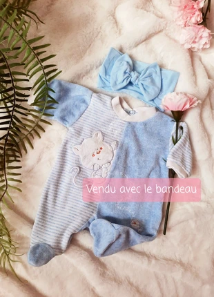 Magnifique ensemble grenouillère + bandeau 0/3 mois 🌸, marca: Tartine et Chocolat, estado: Muito bom, tamanho: 1-3 meses / 56 cm, €5.00, €5.95 inclui Proteção do Comprador