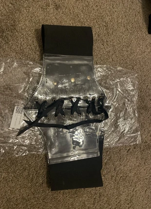 Women's Fashion Clear Corset Belt Wide High Waist Black Elastic Waistband, condition: New with tags, size: Adjustable, £2.50, £3.33 includes Buyer Protection