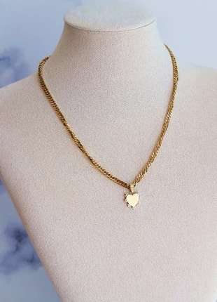 Collier en acier inoxydable plaqué or avec pendentif coeur zirconium pierres minimaliste boho, estado: Muy bueno, 9,00 €, 10,15 € Protección al comprador incluida