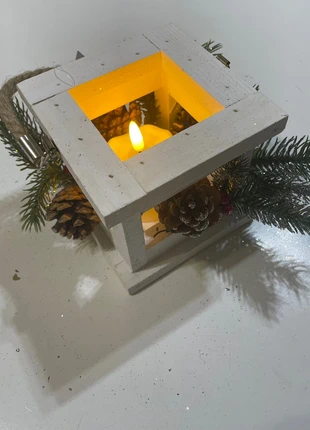 Lanterna natalizia in legno ,luce calda e magia di Natale, marca: CASA, estado: Nuevo con etiquetas, 8,00 €, 9,10 € Protección al comprador incluida