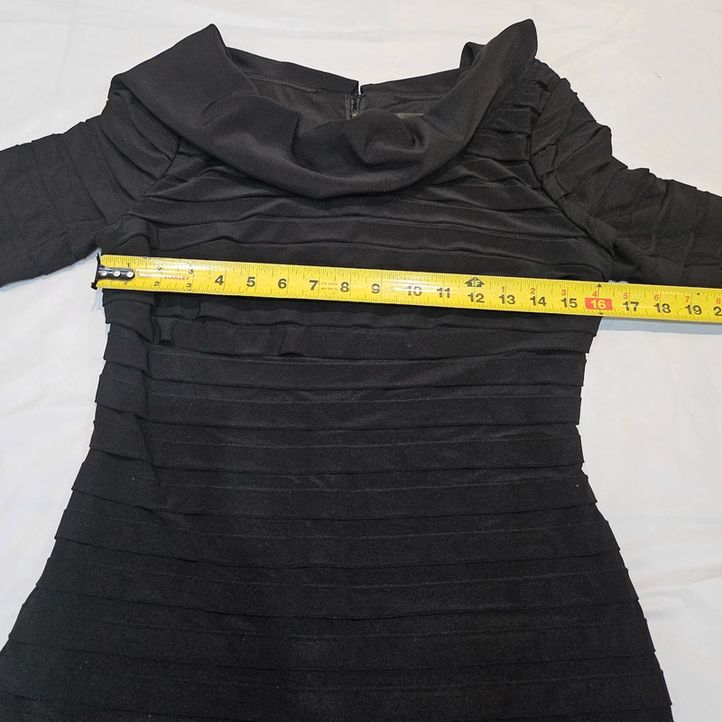 Adrianna Papell Dress Women 10 Black Evening  Tiered Ruffle 5