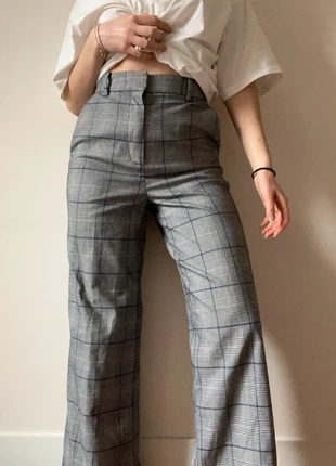 Pantalon tailleur motif tartan blanc noir bleu, marke: La Redoute, zustand: Sehr gut, größe: XS / 34 / 6, 5,00 €, 5,95 € inklusive Vinted-Käuferschutz