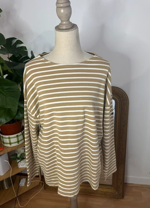 Marinière beige et blanche Armor Lux grande taille femme rayures, marque: Armor-Lux, état: Bon état, taille: XXXL / 46 / 18, 10,00 €, 11,20 € Protection acheteurs incluse