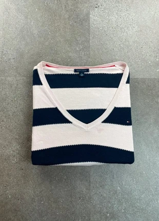pull fin col V tommy hilfiger marinière rose/bleu marine taille XL logo brodé, marque: Tommy Hilfiger, état: Très bon état, taille: XL / 42 / 14, 22,00 €, 23,80 € Protection acheteurs incluse