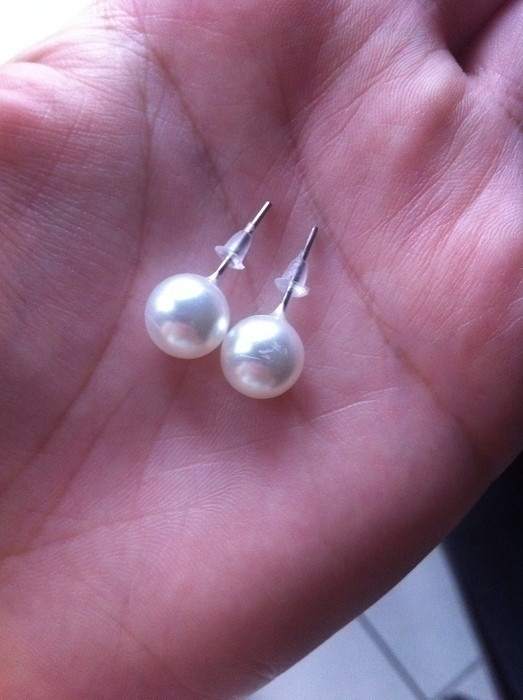 Boucles d'oreilles effet perle 10mm (pas dechange) 5