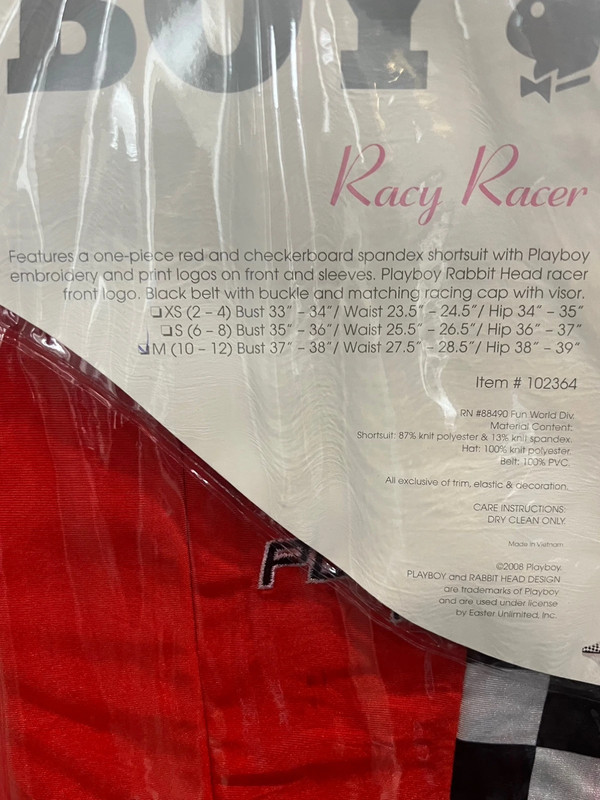 Playboy Racy Racer Costume NWT medium 4