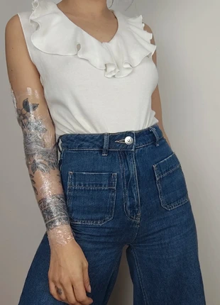 Top blanc col froufrous vintage 90s taille M, marque: Vintage, état: Très bon état, taille: M / 38 / 10, 10,00 €, 11,20 € Protection acheteurs (Pro) incluse