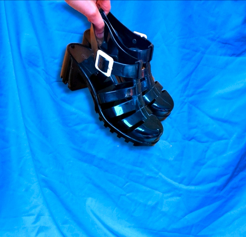 Black Jelly Block Sandals Vinted
