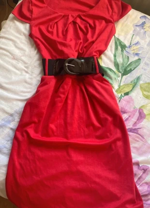 Elegant red dress, with pockets and leather belt-special occasion, brand: Dunnes, condition: New with tags, size: L / 40 / 12, €20.00, €21.70 includes Buyer Protection