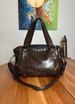 Sac à main femme marron foncé effet cuir vintage classe chic à la mode, merk: CHIC, staat: Heel goed, € 32,00, € 34,30 inclusief Kopersbescherming
