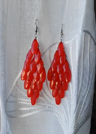 Boucles d'oreilles pendantes rouges , estado: Muy bueno, 3,50 €, 4,38 € Protección al comprador incluida