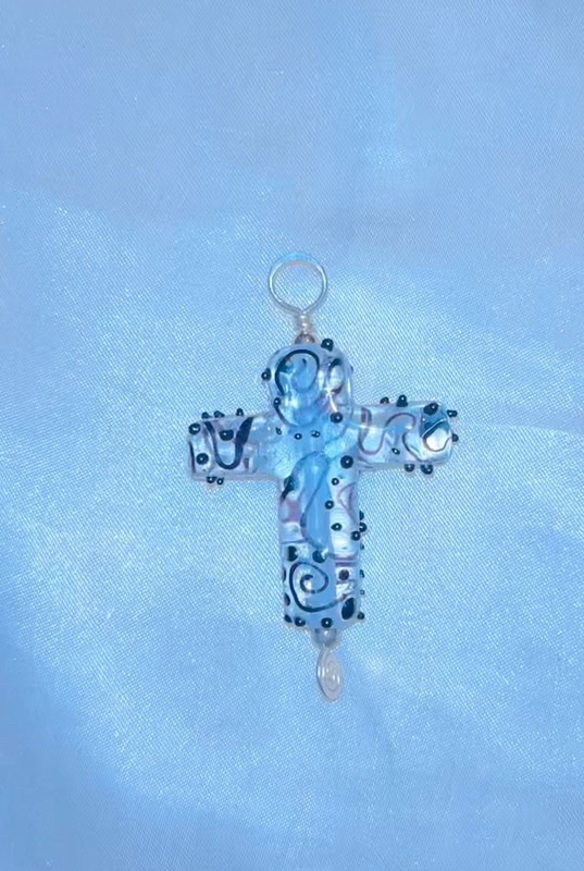 glass cross pendant 2