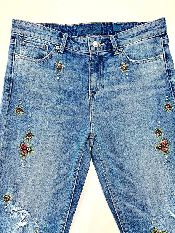 Lucky Brand Floral Embroidered Jeans 2