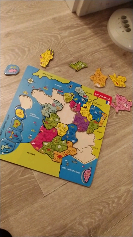 Jeu carte de France départements en bois 2