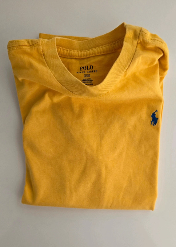 Maglietta Bambino Polo Ralph Lauren Gialla Manica Lunga Taglia 6 (120 cm) 2