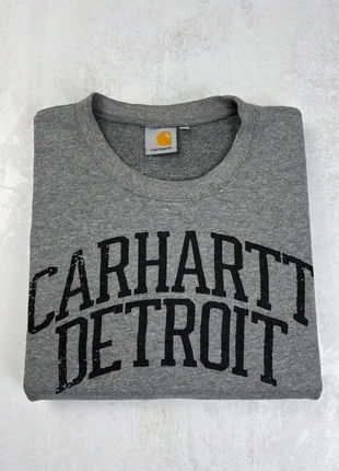 Pull Carhartt col rond gris taille L logo noir homme streetwear classique intemporel, brand: Carhartt, condition: Very good, size: L, €35.00, €37.45 includes Buyer Protection