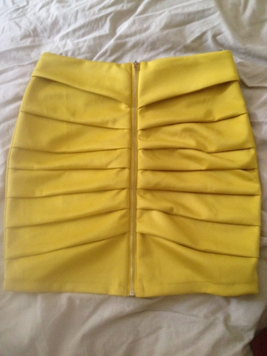 jupe taille haute jaune moutarde 4