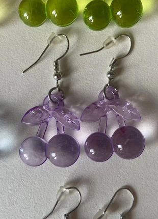 🍒 Orecchini Ciliegia in Plastica Trasparente – Colore Lilla, marque: Crea, état: Neuf avec étiquette, 2,50 €, 3,33 € Protection acheteurs incluse