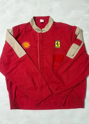 Rare Ferrari Shell Racing Suit Jacket, Vintage 90s, Red Beige, Big Logo, Sz XL, Workwear, marque: Vintage Dressing, état: Très bon état, taille: XL, 89,99 €, 95,19 € Protection acheteurs incluse