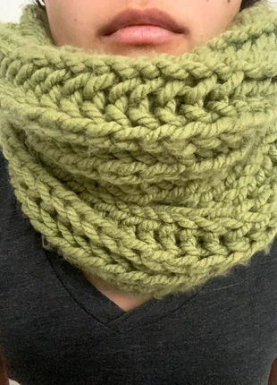 Écharpe tube / snood vert fait main, brand: Fait Main, condition: New without tags, €4.00, €4.90 includes Buyer Protection