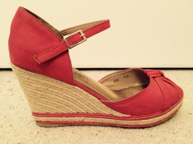 Sandales compensées rouges 2