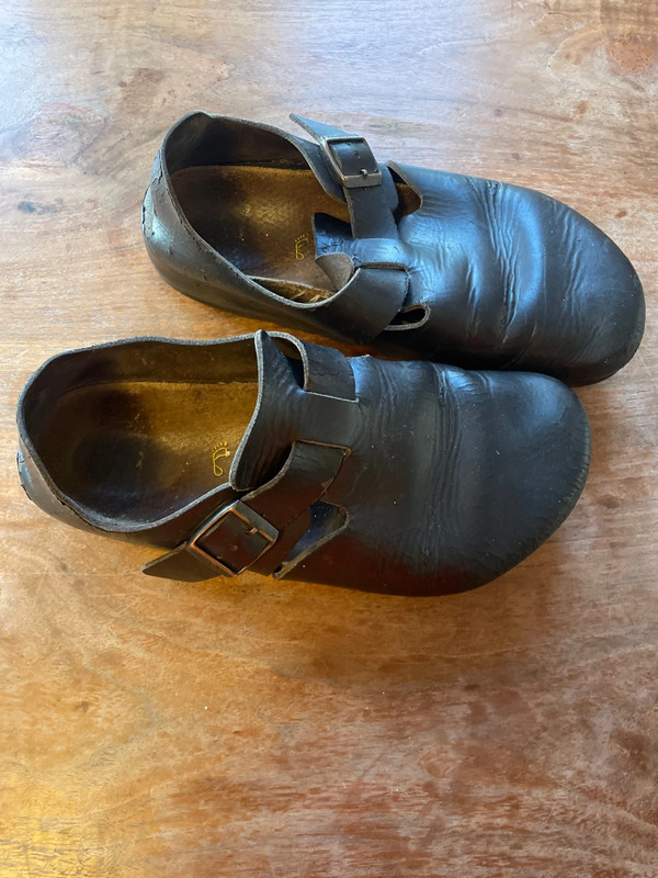 Vintage black leather Birkenstock clogs 1