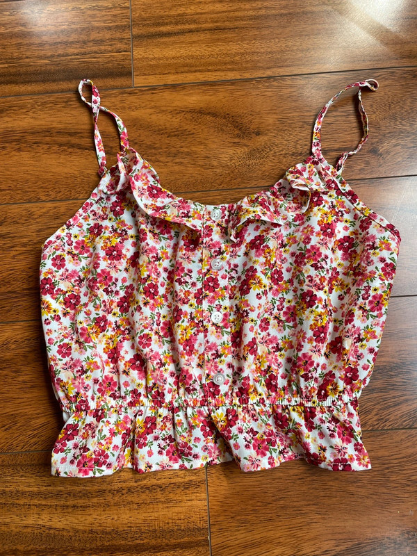 Cropped floral tank top 1