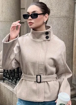 Manteau Hiver Tweed Élégant à Col Montant avec Ceinture, Taille S femme, marque: Aesthetic, état: Très bon état, taille: S / 36 / 8, 59,99 €, 63,69 € Protection acheteurs incluse