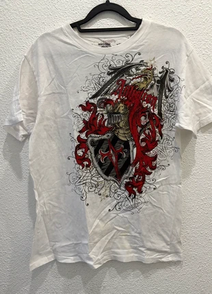 RARE vintage affliction jealous souls rhinestone tee from the 2000s y2k sk8 emo, merk: Affliction, staat: Goed, maat: M, € 45,00, € 47,95 inclusief Kopersbescherming Pro