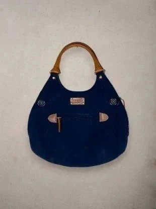 Sac à main Kate Spade New York en laine bleu marine et cuir camel vintage, marke: Kate Spade, zustand: Sehr gut, 28,00 €, 30,10 € inklusive Vinted-Käuferschutz