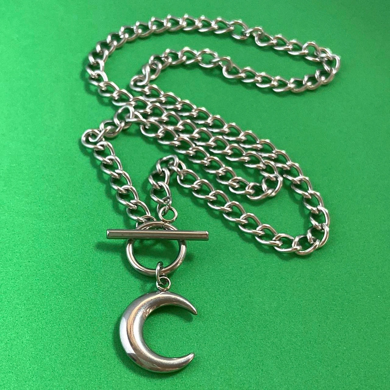 Moon Pendant Necklace for Men Women 5
