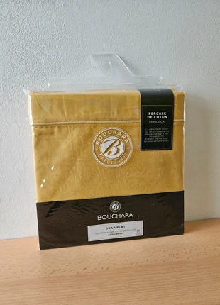 🛏 Neuf ! Drap plat Moutarde 270x290cm. Percale de coton Bouchara, marque: Bouchara, état: Neuf, taille: King Size (180–200cm x 200cm), 32,00 €, 34,30 € Protection acheteurs incluse