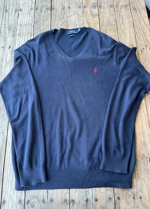 Sweat à col V Homme Ralph Lauren Marine avec logo Rouge Taille M, brand: Ralph Lauren, condition: New without tags, size: M, €20.00, €21.70 includes Buyer Protection