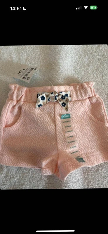 Short bébé fille rose poudré avec nœud fleuri – 3 mois – Okaïdi - photo numéro 3