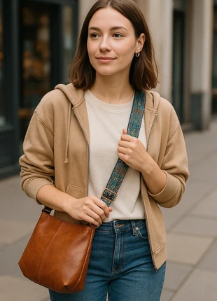 Sac bandoulière camel moderne avec anse imprimée bohème, brand: Les autres, condizioni: Ottime, €11.00, €12.25 include la Protezione acquisti