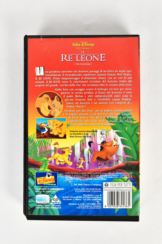 VHS "Il Re Leone" Walt Disney 1995 2