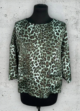 Blouse See U Soon – Imprimé léopard vert menthe, taille XS / 34 / 6, brand: See U Soon, condizioni: Ottime, taglia: XS / IT 38 / EU 34, €3.00, €3.85 include la Protezione acquisti Pro