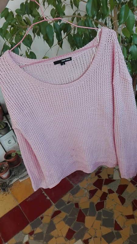 Pull mailles rose
