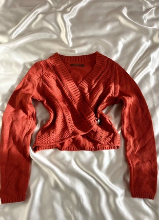 Boléro cache cœur orange en laine à bouton - bohème style, marque: Top Vintage, état: Très bon état, taille: S / 36 / 8, 18,00 €, 19,60 € Protection acheteurs (Pro) incluse