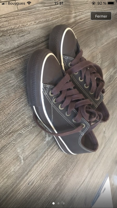 Converse cuir marron taille basse - Vinted