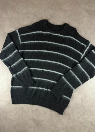 Pull oversize, knit Y2K en coton rayé noir et blanc effet laine - 2000's, brand: Aesthetic, condition: Very good, size: L, €32.00, €34.30 includes Buyer Protection Pro