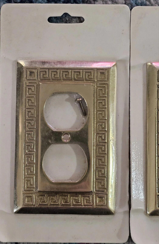 Pair Heavy Brass Style Metal Light Switch Cover Wall Plates 2