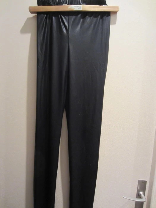 Collant legging noir enduit / croco 3