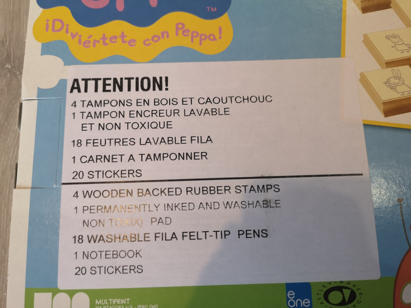 Coffret 8 Tampons Enfants en Bois Encre Peppa Pig Tampon Enfant