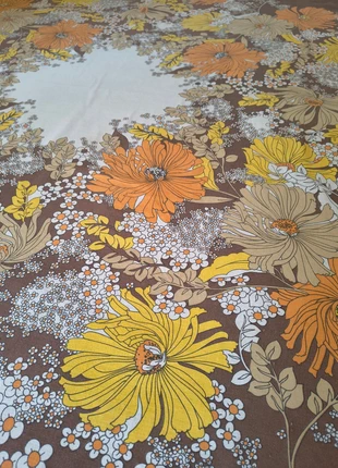 Nappe ronde vintage grosses et petites fleurs orange marron jaune, marca: Vintage Boutique, estado: Muy bueno, 20,00 €, 21,70 € Protección al comprador Pro incluida