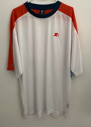 T-shirt Starter Dri-Star blanc manches raglan rouges et col bleu – Taille XL – Neuf avec étiquettes, marque: Starter, état: Neuf avec étiquette, taille: XL, 15,00 €, 16,45 € Protection acheteurs (Pro) incluse
